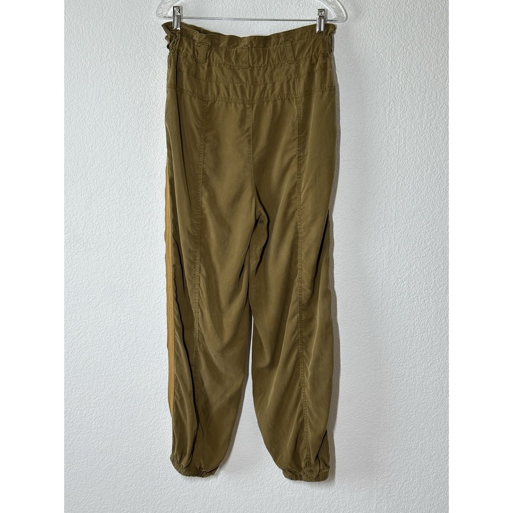 Free People Brown Paper Bag High Waist Tencel Jogger Side Stripe Women Size S - Picture 4 of 11